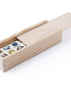 caja de domino madera animalitos